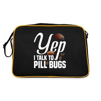 Rollie Pollie Mom Insect Mom Entomologist Pill Bug - Retro Bag - black/gold - Back