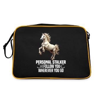 Haflinger Owner Follow you wherever Horse - Retro Bag - black/gold - Back