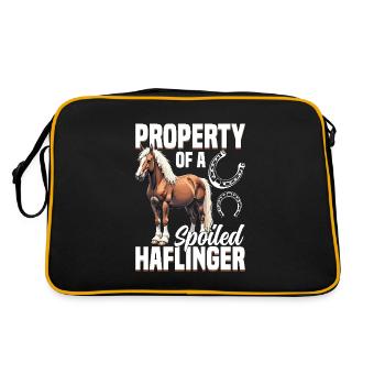 Property of a Spoiled Haflinger Equestrian Horse - Retro Bag - black/gold - Back