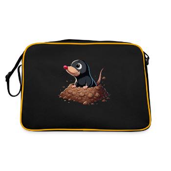 Maulwurf kommt aus der Hoffnung - Retro Tasche - Schwarz/Gold - Hinten