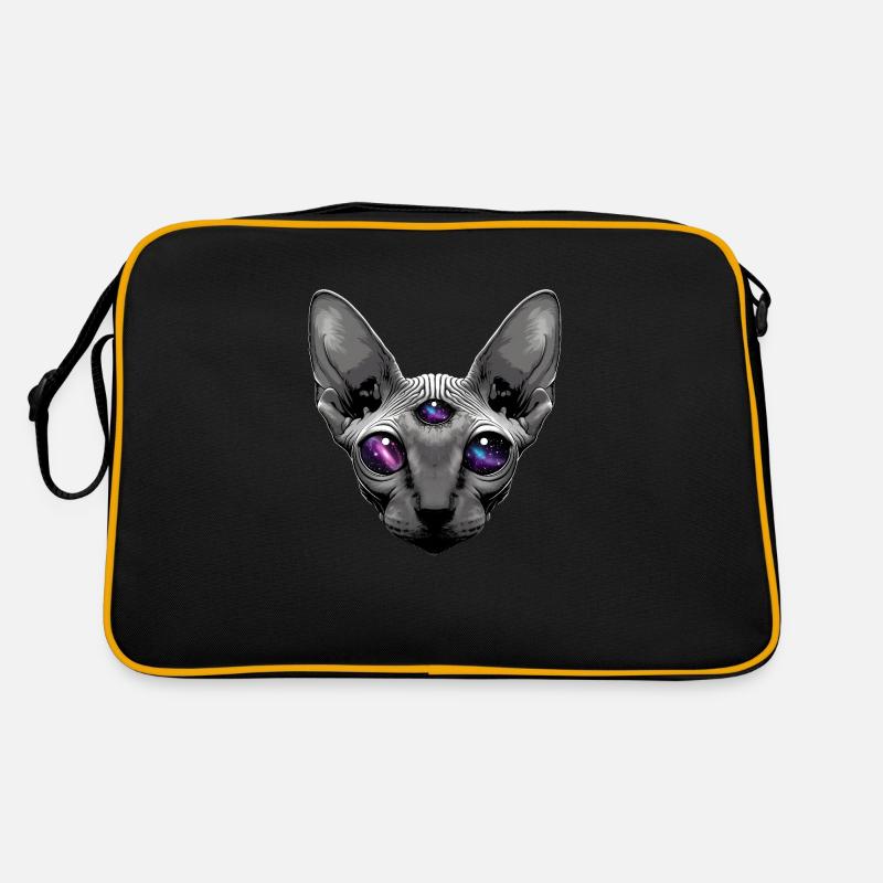 a sphinx cat with big deep black eyes Sac Retro