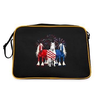 Haflinger Pony Horse Owner Horseback Riding - Retro Bag - black/gold - Back