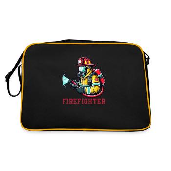 feuerwehr firefighter - Retro Tasche - Schwarz/Gold - Hinten