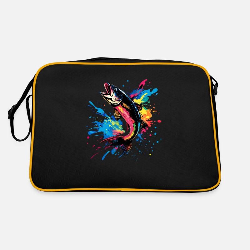 Fishing Angler Colorful Perch Fish Retro Bag