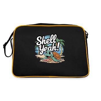 Shell Yeah - Retro Tasche - Schwarz/Gold - Hinten