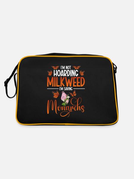 Milkweed Plants Insect Lover Entomology Butterfly - Retro Tasche - Schwarz/Gold - Hinten