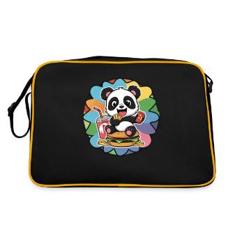 Panda Kawaii avec restauration rapide - Sac Retro - noir/or - Dos