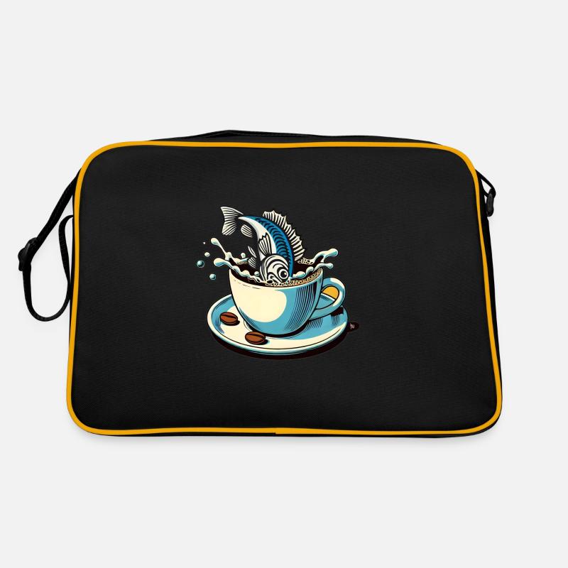 Der Kaffeefisch Retro Tasche