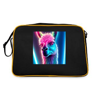 Neon llama - Retro Bag - black/gold - Back