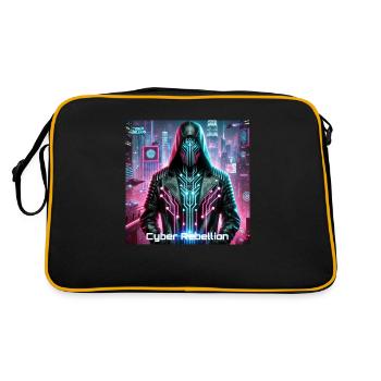 Cyber Rebellion - Black Ghost - Retro Tasche - Schwarz/Gold - Hinten