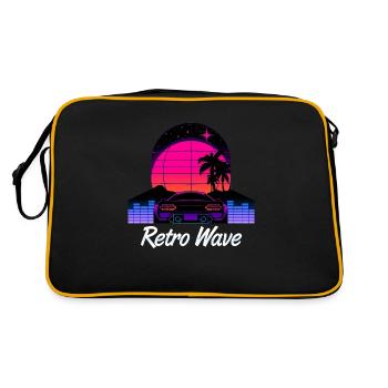 “Retro Wave” Synthwave desing - Sac Retro - noir/or - Dos