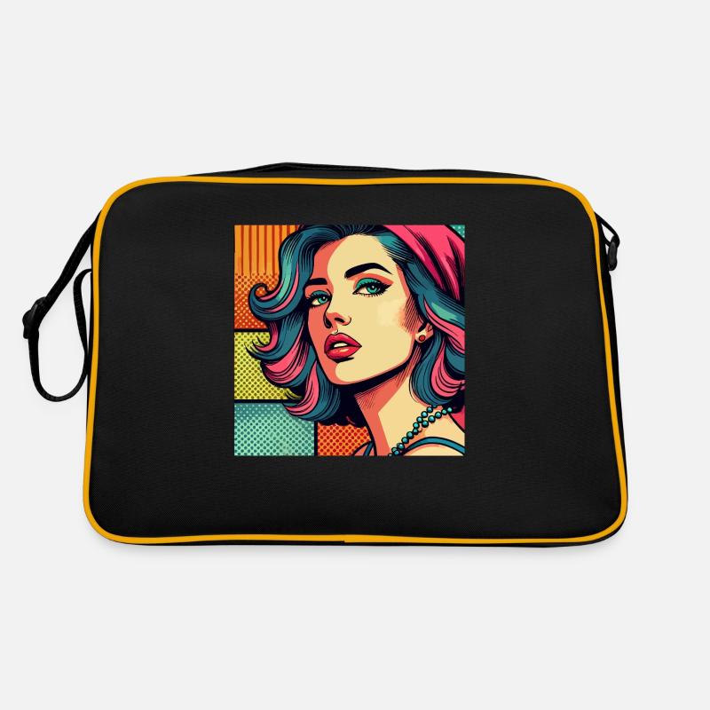 Pop-Art-Porträt einer Frau Retro Tasche