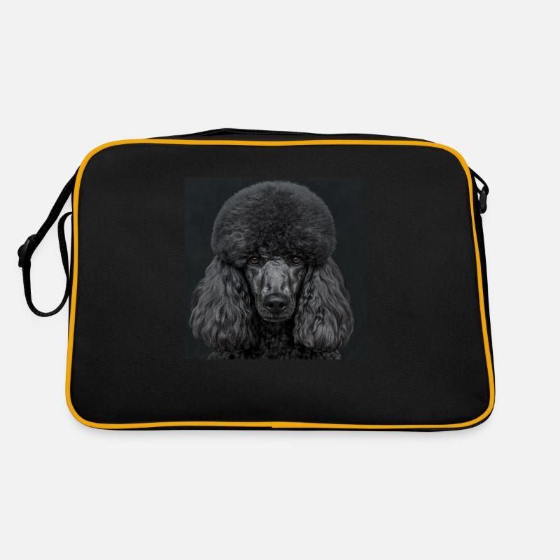 Black Animals - Black Poodle - Retro Tasche - Schwarz/Gold
