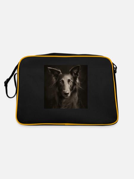 Black Animals - Cool dog - Retro Tasche - Schwarz/Gold - Hinten