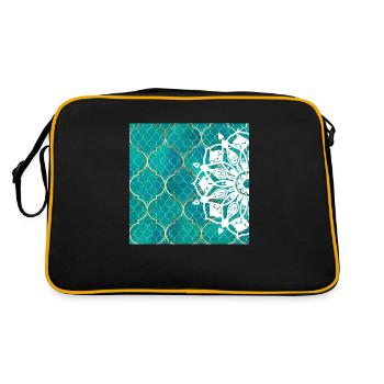 Teal Mandala Moroccan Art - Retro Bag - black/gold - Back