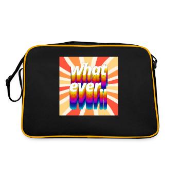 Retro Colourful "Whatever" Typography Design - Retro Bag - black/gold - Back