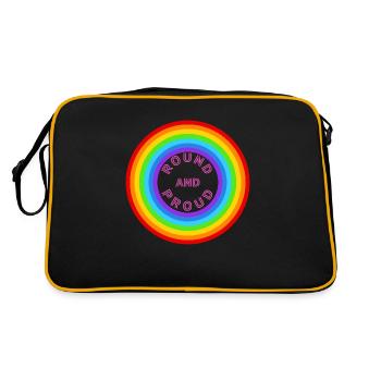 Rond et fier ! LGBTQ+, SDC, Arc-en-ciel - Sac Retro - noir/or - Dos