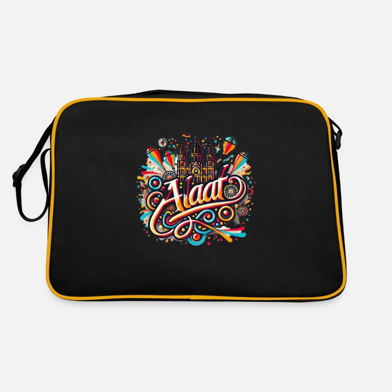 Alaaf, Kölner Karneval, Fasching - Retro Tasche - Schwarz/Gold