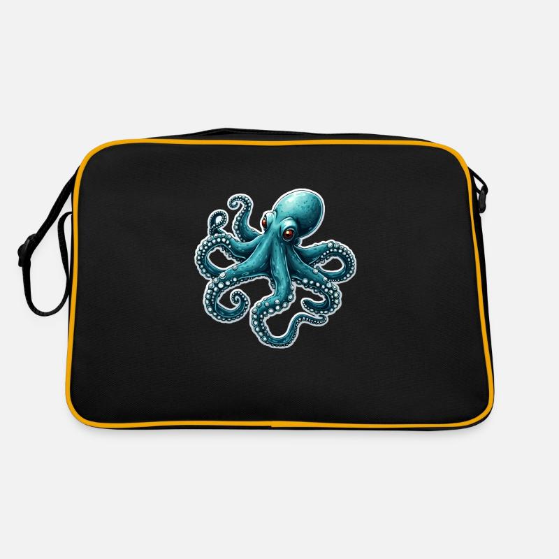 KRAKE - Retro Tasche - Schwarz/Gold