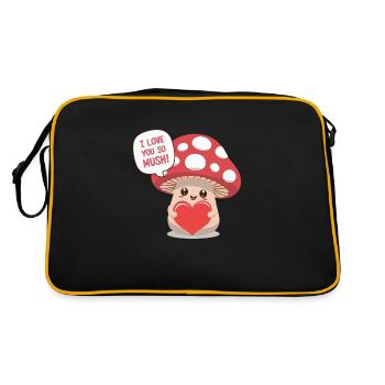 I Love You So Mush - Cute Mushroom Love Pun - Retro Bag - black/gold - Back