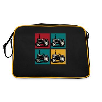 Retro-Oldtimer-Traktor - Retro Tasche - Schwarz/Gold - Hinten