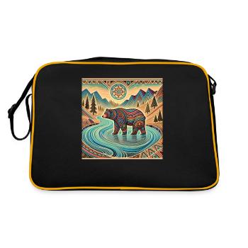 Ours Puissance Animal - Sac Retro - noir/or - Dos