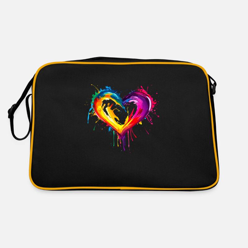 Rainbow Heart Retro Bag