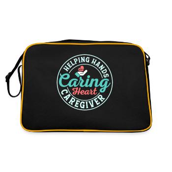 Helping Hands Caring Heart Caregiver Caregiving Ca - Retro Bag - black/gold - Back