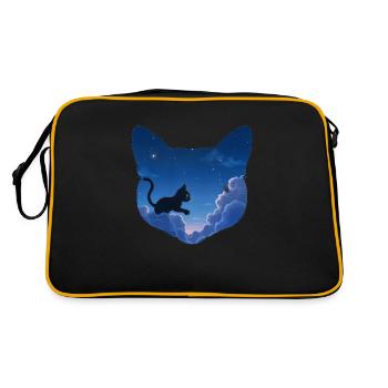Le chat chasse les souris dans les nuages - Sac Retro - noir/or - Dos