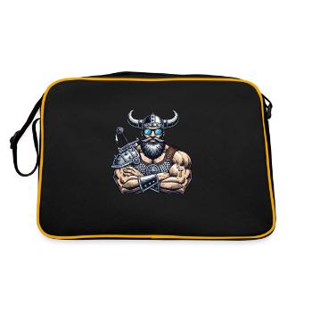 wikinger sonnenbrille - Retro Tasche - Schwarz/Gold - Hinten