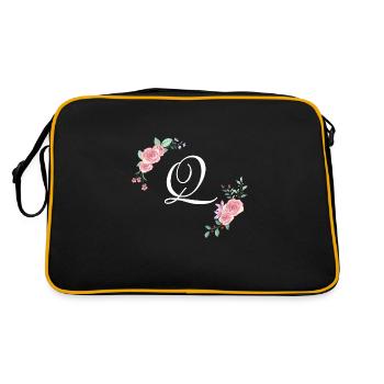 Lettre q florale rose - Sac Retro - noir/or - Dos