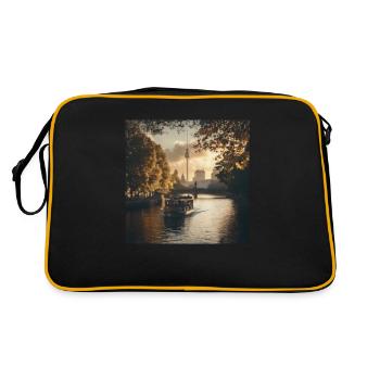 Berlin - Retro Tasche - Schwarz/Gold - Hinten