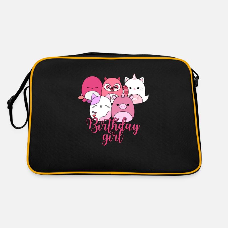 Süßes Squishmallow-Geburtstagskind - Retro Tasche - Schwarz/Gold