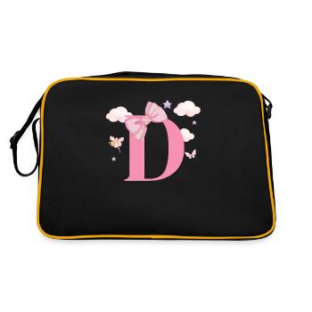 Lettre D rose nuages - Sac Retro - noir/or - Dos