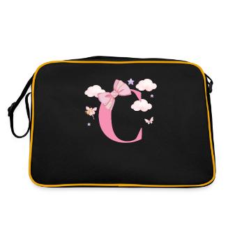 Lettre c rose nuages - Sac Retro - noir/or - Dos