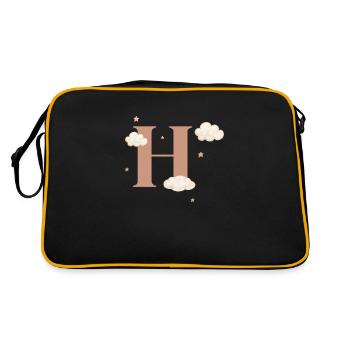 Lettre h nuages étoiles - Sac Retro - noir/or - Dos