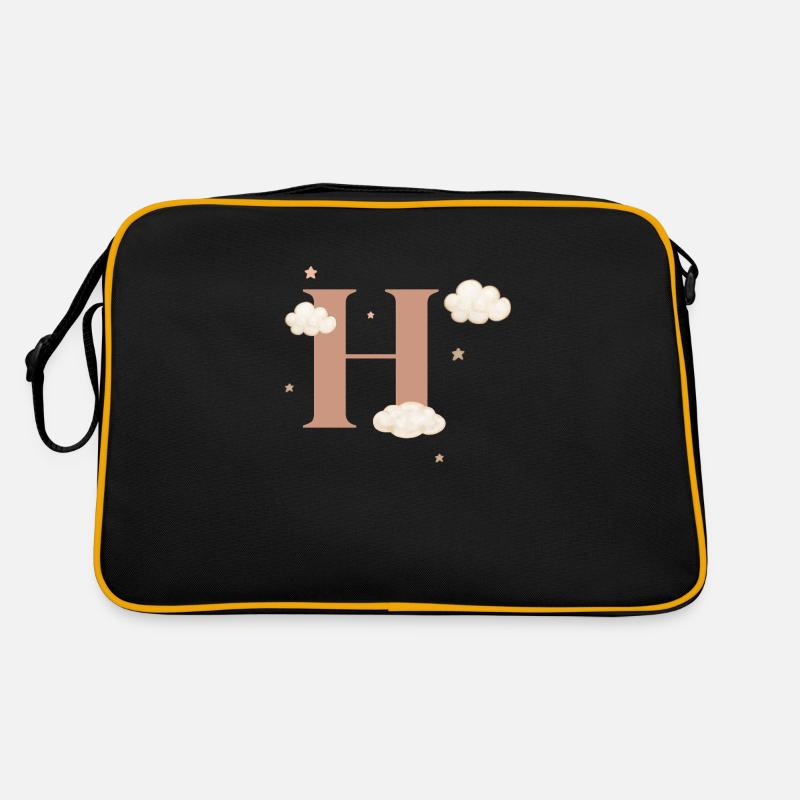 Letter h clouds stars Retro Bag