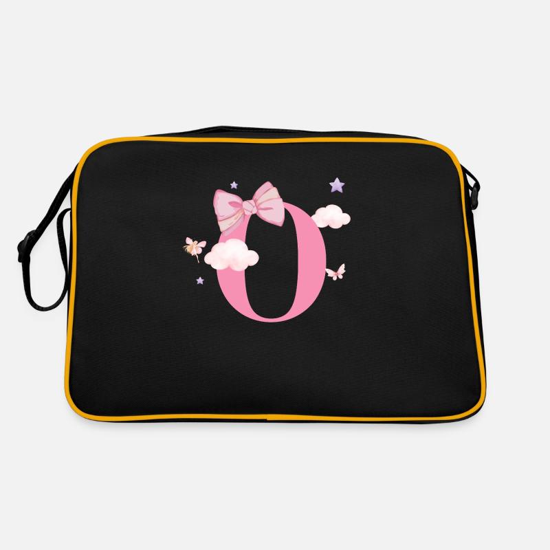 Letter o pink clouds Retro Bag