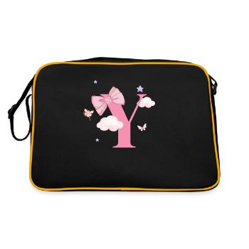 Lettre y rose nuages - Sac Retro - noir/or - Dos