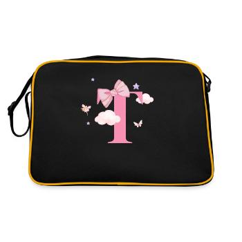 Lettre t rose nuages - Sac Retro - noir/or - Dos