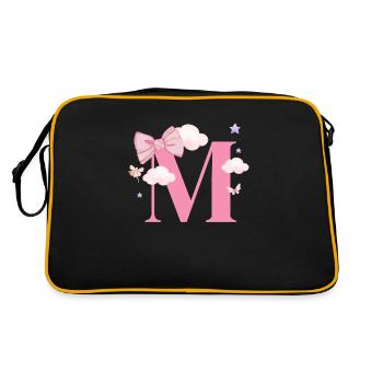 Lettre m rose nuages - Sac Retro - noir/or - Dos