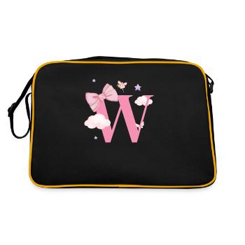 Lettre w rose nuages - Sac Retro - noir/or - Dos