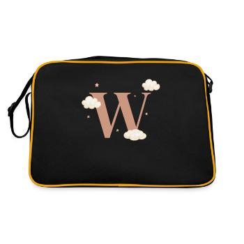 Lettre w nuages étoiles - Sac Retro - noir/or - Dos