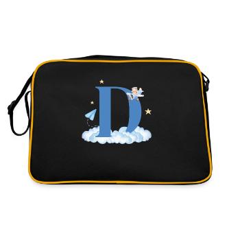 Lettre d bleu nuages avion enfant - Sac Retro - noir/or - Dos