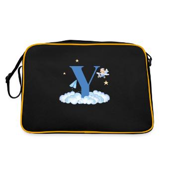 Lettre y bleu nuages avion enfant - Sac Retro - noir/or - Dos