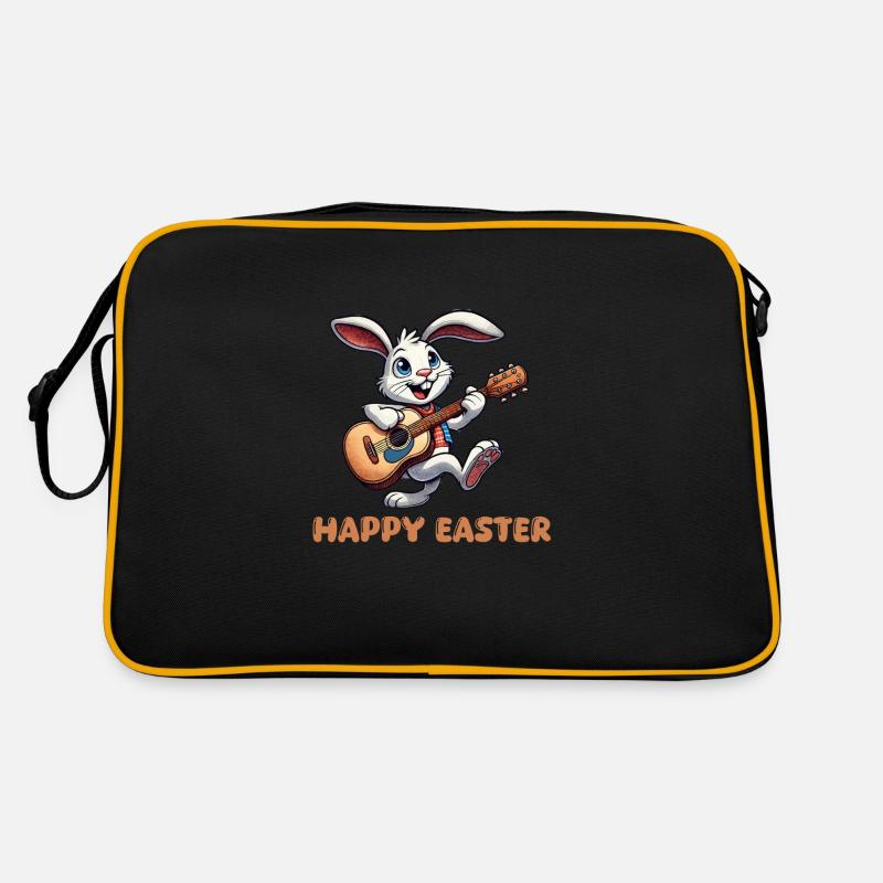 hase gitarre happy easter Retro Tasche