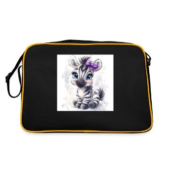 Cute Zebra for Girls - Retro Bag - black/gold - Back