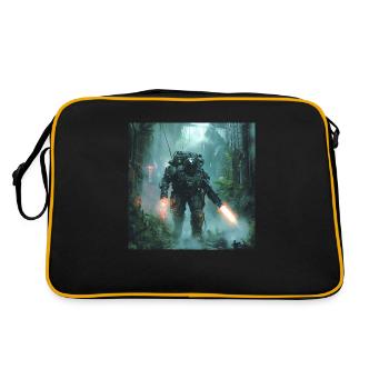 Sci Fi Krieger1 - Retro Tasche - Schwarz/Gold - Hinten