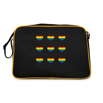 Rainbow Heart LGBTQ - Retro Bag - black/gold - Back