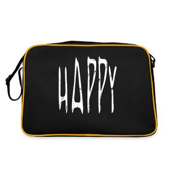 Joy Rough Typographic Pattern - Retro Bag - black/gold - Back